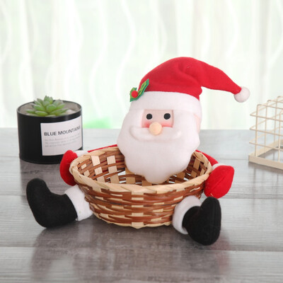 

Gobestart Christmas Candy Storage Basket Decoration Santa Claus Storage Basket Gift