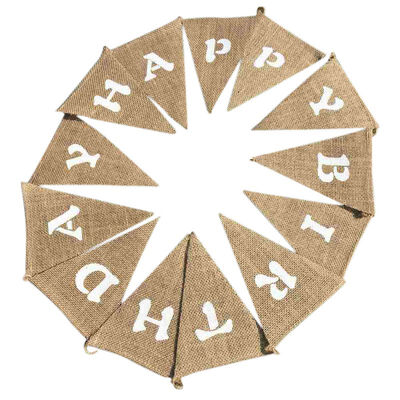 

Fabric Banners Imitated Burlap Pennant Banner Flag Bunting Hanging Decoration For Party Decoration