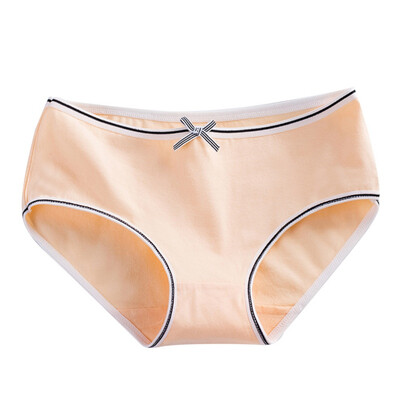 

2019 Womens Briefs Comfortable Cotton Mid-waist Lingerie Lace Japanese Girl Candy Color Underwear