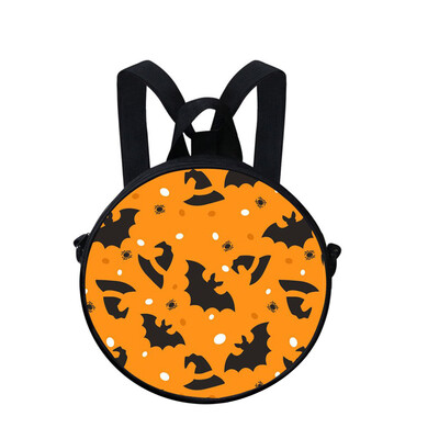

Small Round School Bag Dual-use Boys Girls Backpack Halloween Gift for Kid Children