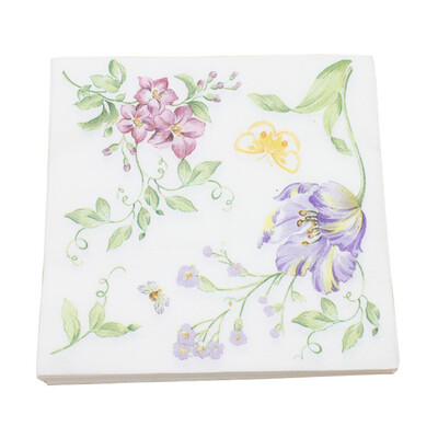 

20pcspacklot Birthday Flower With Ring Paper Napkins Wedding Event & Party Tissue Napkin Party Decoration Napkins 3333cm
