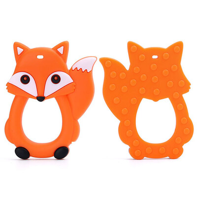 

Tailored Cartoon Foxes Infant Baby Teether Silicone Pacifier Soother Teething Toy Pendant