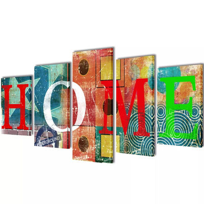 

Canvas Wall Print Set Colorful Home Design 39" x 20"