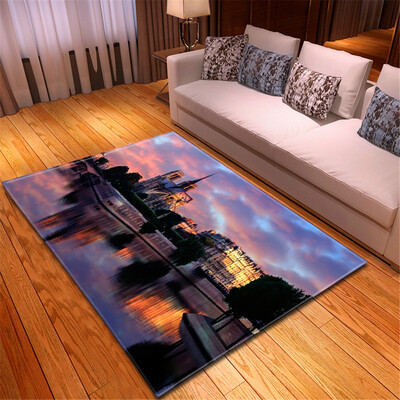 

Toponeto Creative Notre Dame Photo Commemorative Day Comfortable Carpet Home Decor