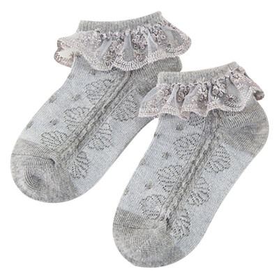 

Cute Women Princess Cute Ruffle Lace Comfortable Thin Section Mesh Bow Knot Casual Socks 2-12Y Sweet Toddler Girls Socks