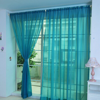 

JPGIF 1 PCS Pure Color Tulle Door Window Curtain Drape Panel Sheer Scarf Valances