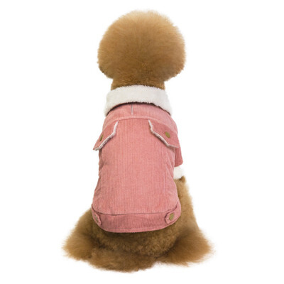 

Winter Thicken Dog Warm Jacket Corduroy Dog Clothes Cashmere for Small Dog Pet Coat for Cold Weather