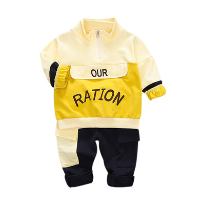 

New Autumn 0-4T 2pcs Baby Boy Clothes Long Sleeve Letter Print Sweatshirt TopsPants Trouser Costume Set Casual Toddler Clothes