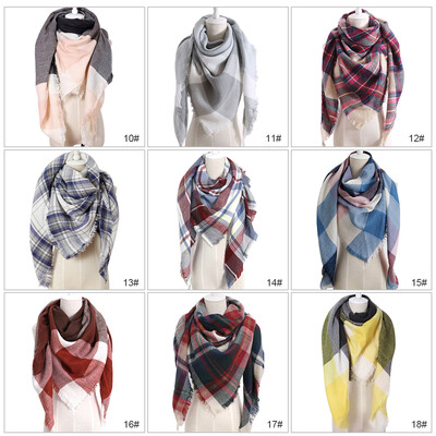 

Women Fashion Triangular Large Winter Soft Scarf Warm Cozy Blanket Stylish Oversized Plaid Shawl Cape
