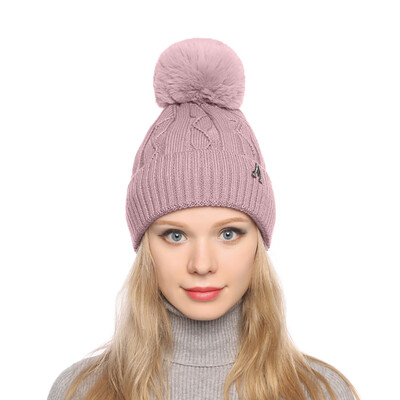 

Tailored Fashion Women Curling Letter Cap Hat Winter Warm Thickened Knitted Ball Cap