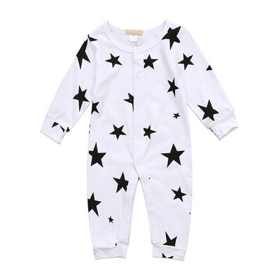 

New Autumn Baby Casual Star Print Romper Infant Long Sleeve Children Bodysuit Jumpsuit Outfits For Boy Girl 3-24M