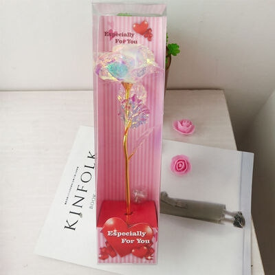 

With Light Rose Flower 24K Golden Foil With Luxury Gift Box Great Gift For Valentines Day Mothers Day Gift