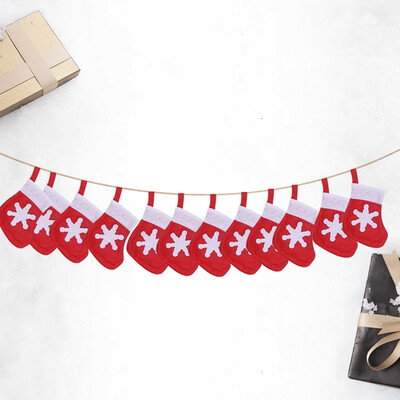 

Socks With Ropes Christmas Wall Hanging Drop Ornaments Socks Flag Banner Pendant Fot Home Party Decor