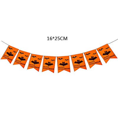 

Halloween Pumpkin Banner Flag Non-woven Fabric Hanging Banner Party Holiday Decoration Party Ornament