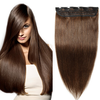 

100 Human Hair 1Pcs Clip In Hair Extensions 16"-24" 15 Colors Can Curly Dyed Washed