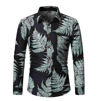 

Tailored Mens Printed Casual Button Down Long Sleeve Shirt Top Blouse