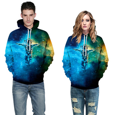 

Toponeto Women Men Autumn Winter 3D Printing Long Sleeve Caps Sweatshirt Pullover Top