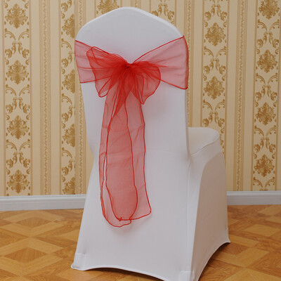 

Toponeto Flower Bow Chair Back Cover Net Sash Back Ties Elegant Party Decor Multi-color