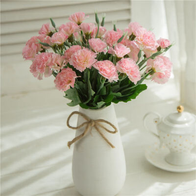

1pc 10 Heads Fresh Artificial Flower Carnation Silk Flower Fake Plant For Mothers Day Home Wedding Party Decoration Accessories