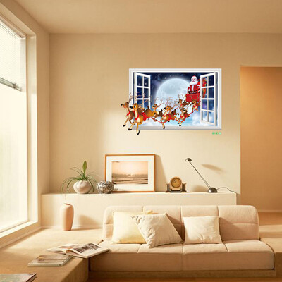 

Gobestart Christmas Santa Claus Removable Furniture Vinyl Window Wall Sticker Decoration