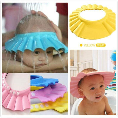 

Soft & Adjustable Baby Shower Cap Children Shampoo Bath Wash Hair Shield Hat