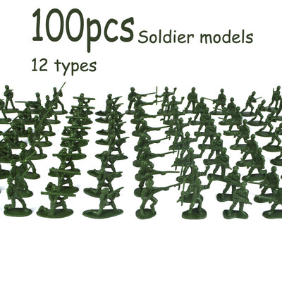 

YIWULA100 pcs Military Playset Plastic Toy Soldiers Men 38cm Figures