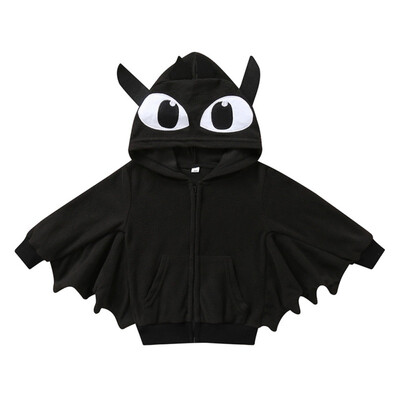 

Spring Autumn Infant Baby Kids Boys Long Sleeve Cotton Halloween Style Hooded Outerwear Casual Cartoon Batwing-Sleeved Outerwear