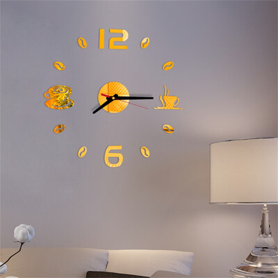 

Gobestart 3D DIY Roman Numbers Acrylic Mirror Wall Sticker Clock Home Decor Mural Decals