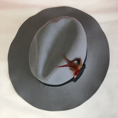 

Women Felt Feather Trilby Jazz Hat Woolen Pork Pie Hat Homburg Hat