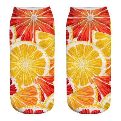 

Summer Women Low Cut Ankle Socks Funny Pineapple 3D Printing Kawaii Socks Cotton Hosiery Printed Socks