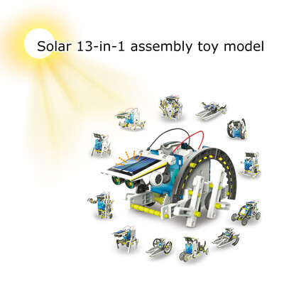 

YIWULADIY Environmentally Friendly Puzzle Solar Robot 13-in-1 Assembled Toy Model