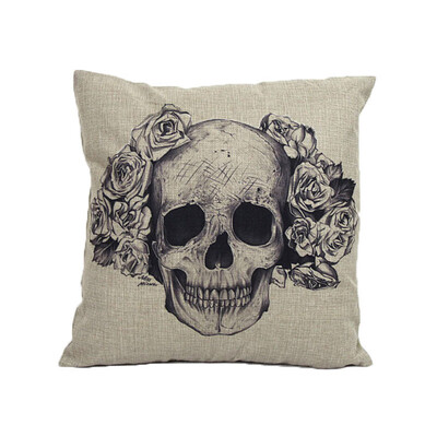 

〖Follure〗Home Sofa Bed Cars Decoration Vintage Skull Pillowcover Skull Cushion