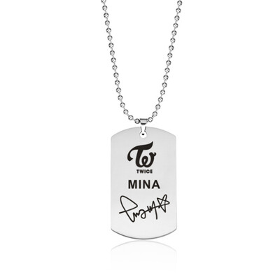 

KPOP TWICE Stainless Steel Tag Signature Lettering Pendant Necklace Boys Girls Couple Necklace Hot Gifts for Fans