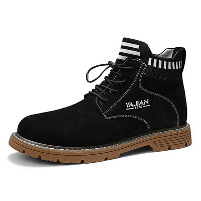 

TopoutShoes Slip On Hidden Heel Boots Taller Men Chukka Boot Elevtor Work Boots Increase Height 32inch 8cm