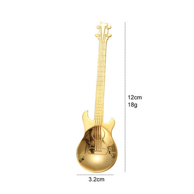 

Stainless Steel Guitar Shape Tea Coffee Spoon Cutlery Kitchen Tableware Long Handle Spoons Coffee accessories