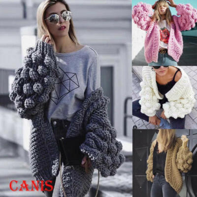

Women Winter Baggy Cardigan Coat Long Jacket Knitted Sweater Jumper Plus Size