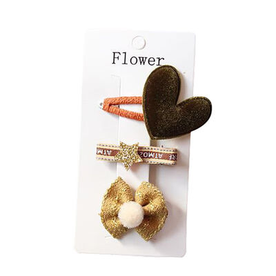 

3 Pieces Set Children Handmade Bow Hair Clip Baby Girls Hair Ring Cloth Fabric Hair Accessories 1-12Y