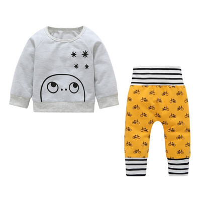 

Cartoon Baby Set Shirtpants 2pcs Childrens Clothing Set Outfit Toddler Baby Boys Long Sleeves Set 3M-18M For Autumn