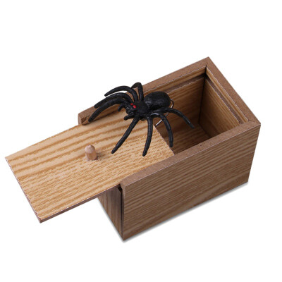 

Wooden Prank Spider Scare Box Hidden in Case Trick Play Joke Horror Gag Toys