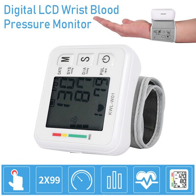 

Portable Digital LCD Wrist Blood Pressure Monitor Heart Beat Rate Pulse Meter Measure