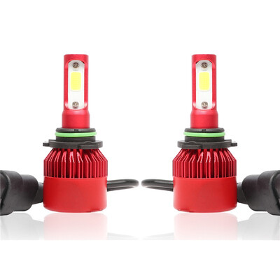 

9006 S2R 2PCS Led Cob LED Chip Car Headlamp 36W 6000k White Light 8000LM Car Bulb Fog Light Red