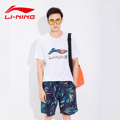 

Li Ning LI-NING beach pants loose large size five points swimming trunks seaside holiday fashion casual couples sports shorts 793-5 mens purple gray