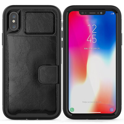 

For iPhone 7 Plus 8 Plus CaseSamsung s9 s9 plus Leather case card bag series Suitable for magnetic on-board supports