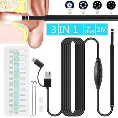 

Multifunctional 3 in1 55m USB Mini Camera Endoscope Ear Cleaning HD Visual Ear Spoon Tool