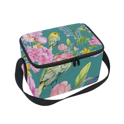 

ALAZA Lunch Box Insulated Bird And Flowers Lunch Bag Large Cooler Tote Bag for Men Women