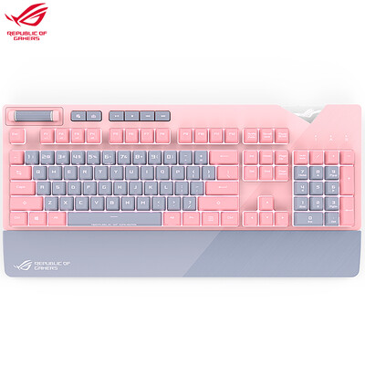 

ASUS ASUS player country ROG PNK cherry powder crystal color female student cute notebook home desktop wired backlight game eat chicken office mechanical keyboard green axis digital keyboard