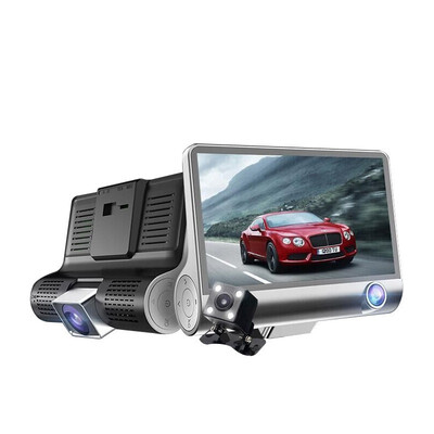 

Factory direct three lens driving recorder hidden front&rear three recorded 4 inch video reversing image HD