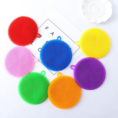

Anti-bacterial Silicone Scrubber Brush Silicone Cleaning Brush Washing Sponge Dish Vegetable Fruit Cleaning Tools Random Color
