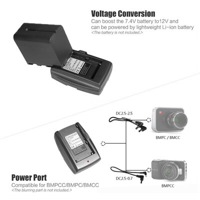 

Battery Adapter Plate Base for BMPC BMCC BMPCC for Sony NP-F970 F750 F550 Battery with DC Cables