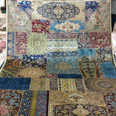 

FangCun 6x9 Handmade silk carpets with various Persian patterns stitched togetheruse for living room or study roomwe produced